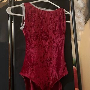Red Velvet Sleeveless Leotard